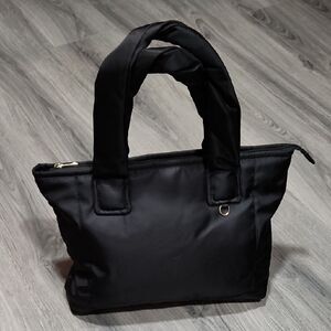 Black Puffer Twisted Handle LG Tote Bag
